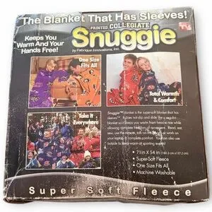 NIB Collegiate Snuggie Super Soft Fleece Blanket with Sleeves – One Size
